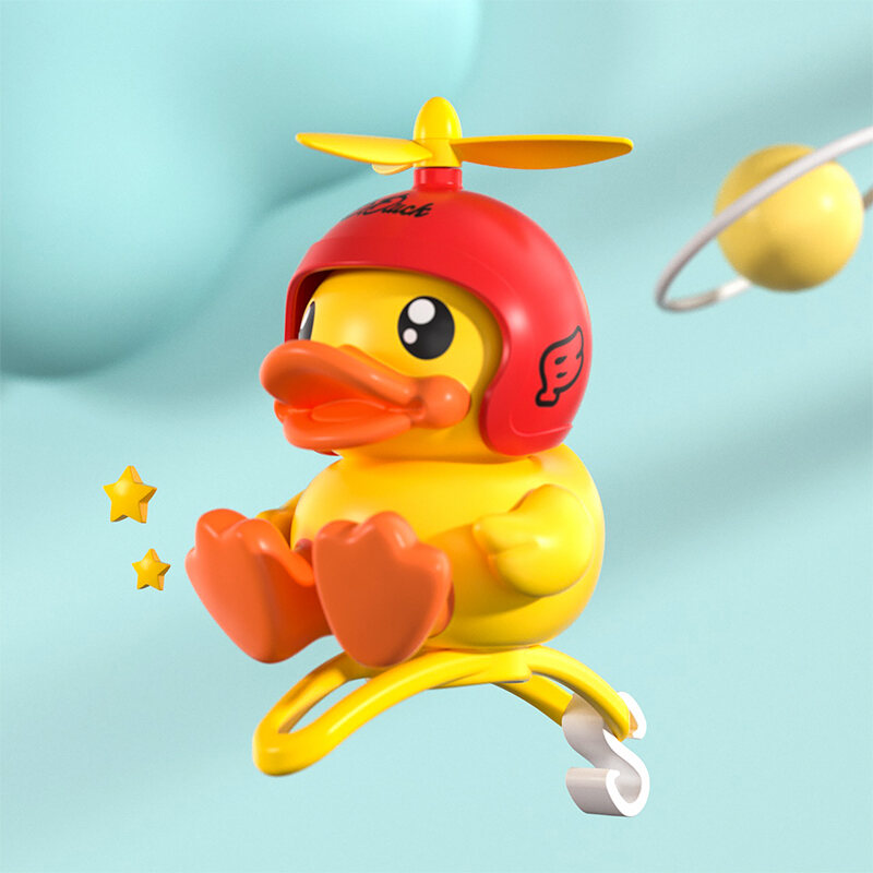Children's Stroller Toy Small Yellow Duck Bell Stroller Pendant Bell Rattle Horn on Baby Walking Gadget