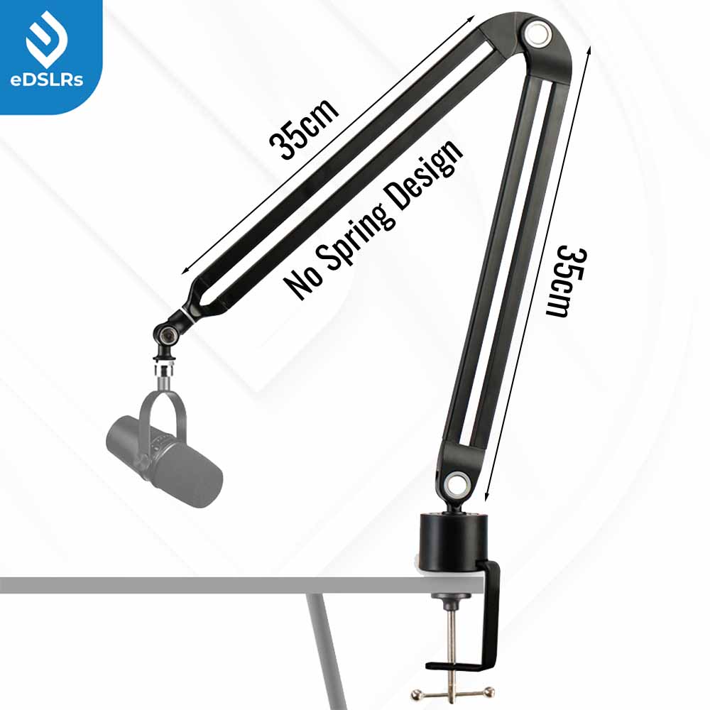 eDSLRs Pro Microphone Scissor Arm 70cm | 2 Section Heavy Duty No Spring Design Desktop Clamp | W36