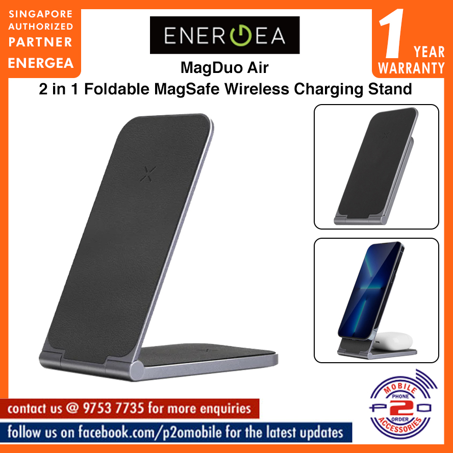 Energea MagDuo Air 2-in-1 Foldable MagSafe Wireless Charging Stand