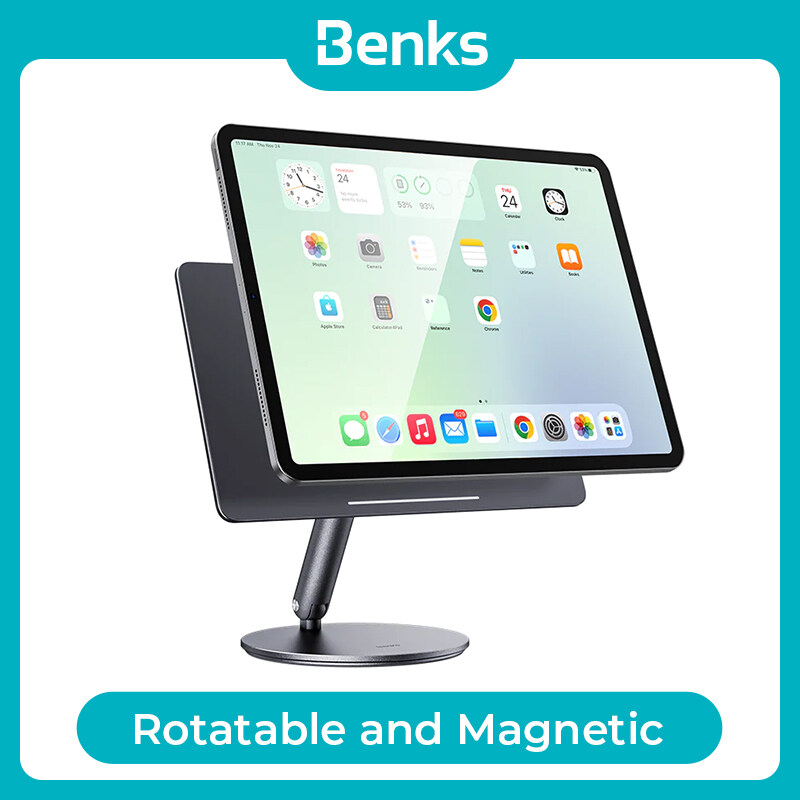 Benks Infinity Pro Magnetic Stand For iP Pro 11 12.9 2022 2021 2020 2018 360° Degress Free Adjustable Tablet Holder Air 4 5 10.9 Aluminum Alloy Bracket