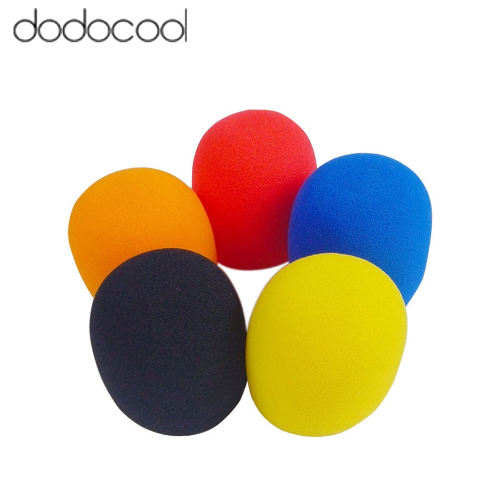 dodocool 【FBL Local Delivery 24 Hours Ship??】5pcs/lot Universal Mic Accessories Foam Cover Handheld Microphone Windshield Sponge Cap Ball Shape Microphone Windscreen for KTV Kar-aoke DJ
