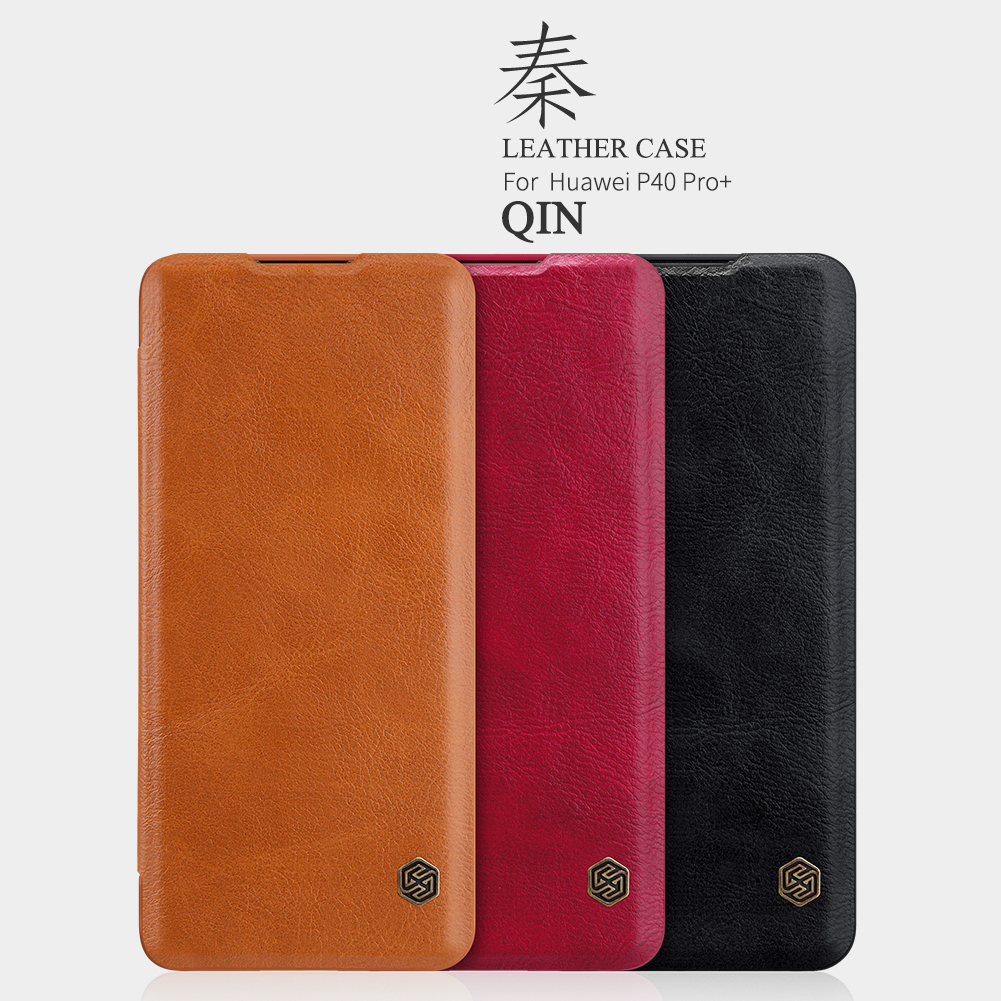 Huawei P40 Pro+ / P30 Pro / P20 Pro / P20 - Nillkin Qin Series Premium Leather Flip Case Card Slot Casing Full Coverage Cover Black Brown Red Slim Light
