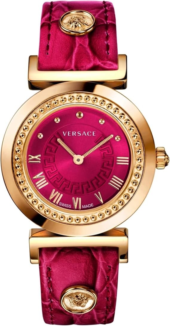 Versace Womens Rose Gold 35 mm Vanity Strap Watch P5Q80D800S
